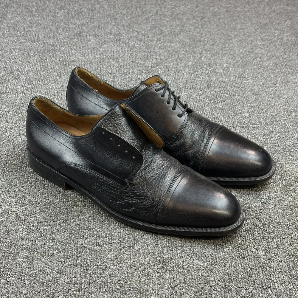 Classic Mezlan Alberta Men's 10M Black Leather Oxford Cap Toe Dress‎ Shoes